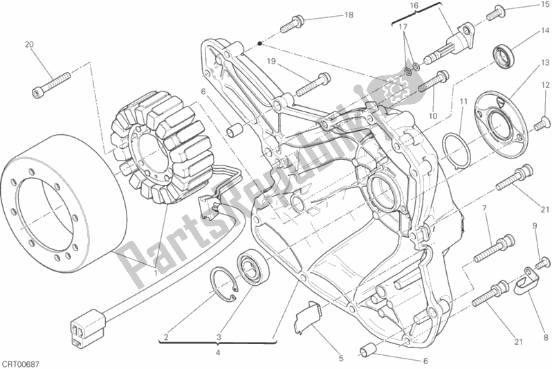 Tutte le parti per il Coperchio Del Generatore del Ducati Scrambler Icon Thailand USA 803 2015
